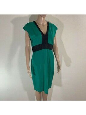 Narciso Rodriguez Zip Back Green Gray Midi Dress Size Medium M